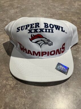 DENVER BRONCOS SUPER BOWL XXXIII CHAMPIONS LOGO 7 HAT NEW OLD STOCK